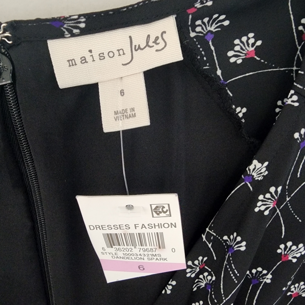 Maison Jules v-neck black dandelion spark floral crop wide leg pant jump… - Picture 13 of 14